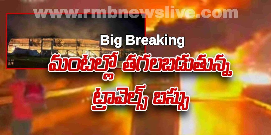 మంటల్లో కాలి బూడిదైన ట్రావెల్స్ బస్సు- పలువురు దుర్మరణం