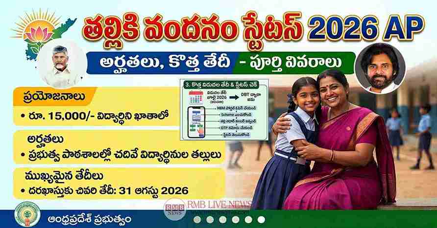 తల్లికి వందనం స్టేటస్ 2026: అర్హతలు, కొత్త తేదీ-పూర్తి వివరాలు (Talliki Vandanam)